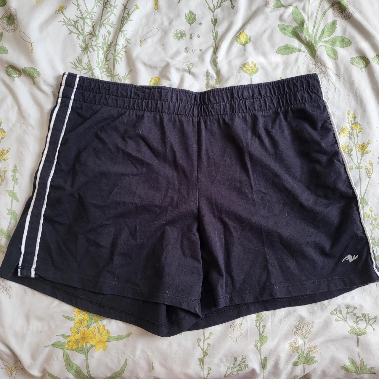 Athletic Works Women's Black and White Shorts Depop