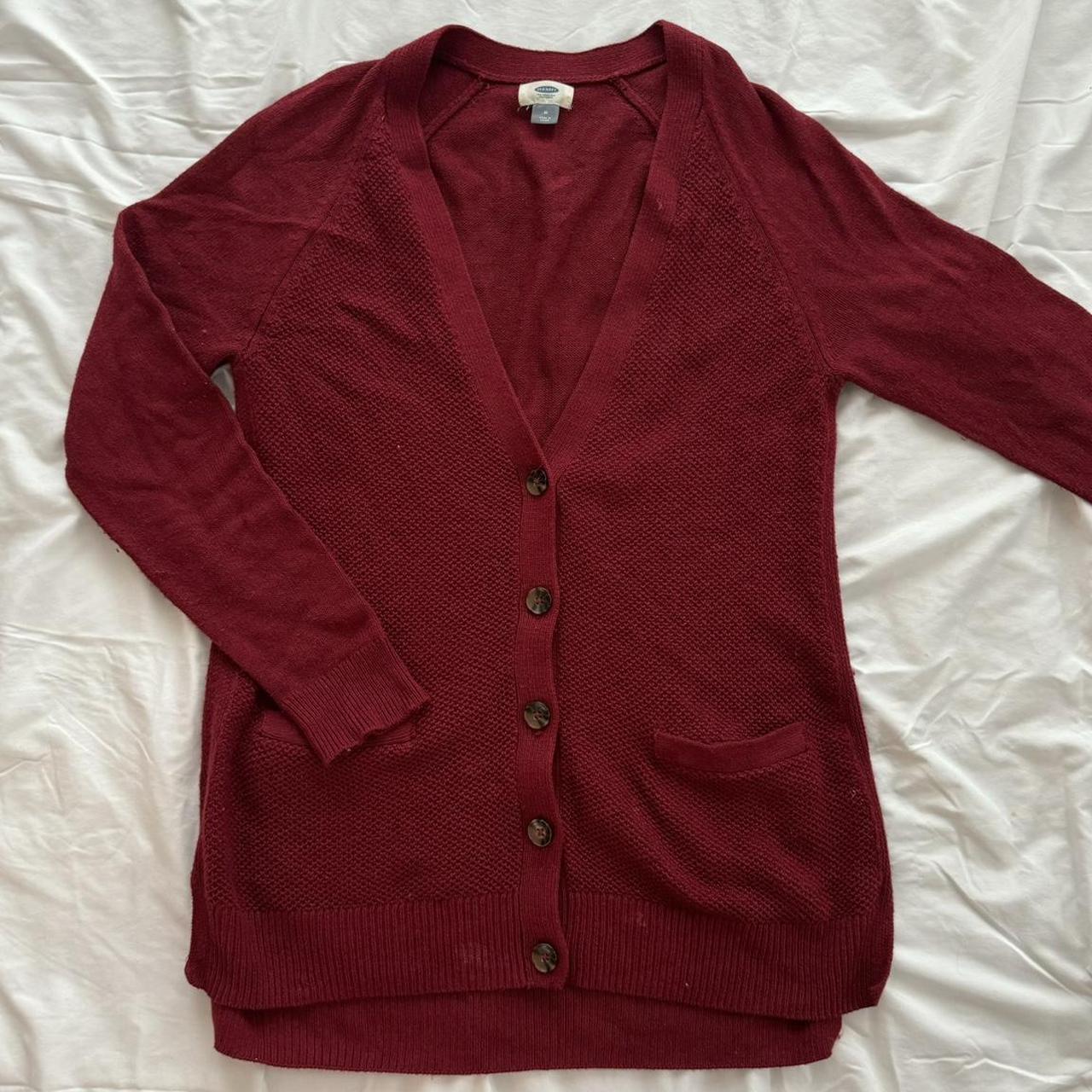 Old navy burgundy cardigan hotsell