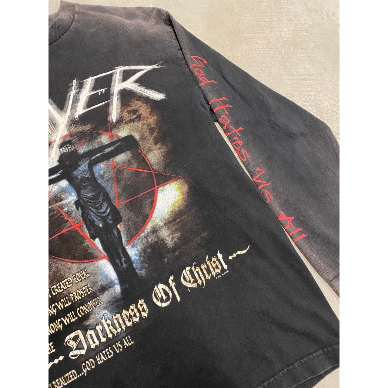 Slayer Darkness Of Christ Tシャツ Vintage Slayer Darkness of Christ God Hates Us All Tour Size
