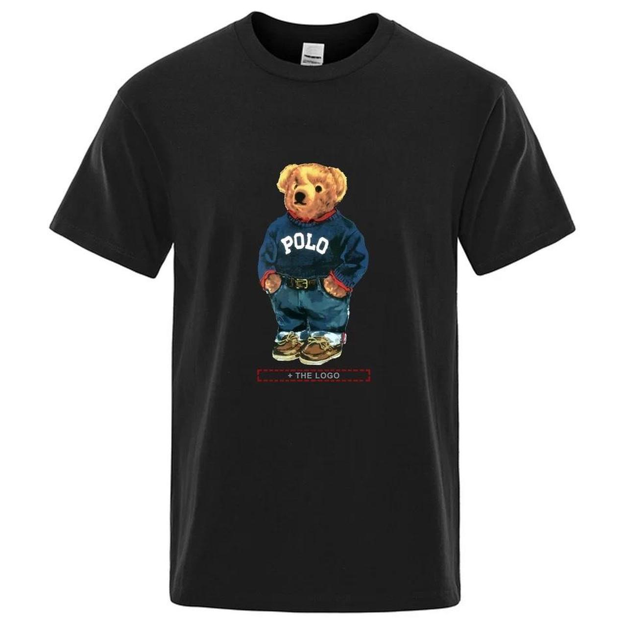 Cartoon Ralphs Bear Black T Shirt Men Laurens Short... - Depop