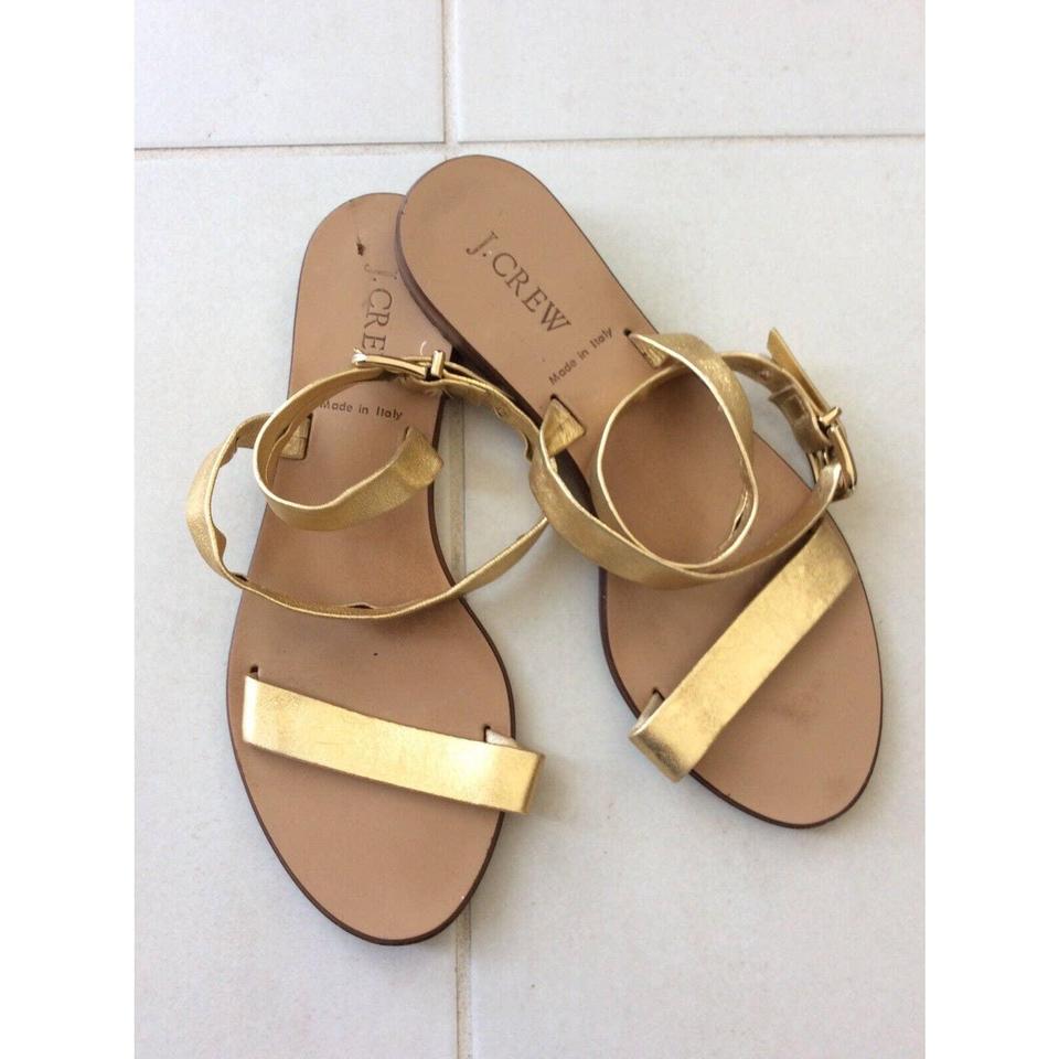 J crew store gold flip flops