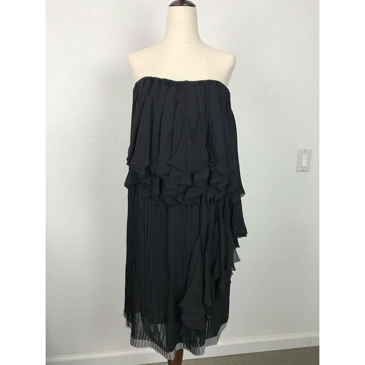 Max Azria Bustier Pleated Ruffled Color Block Depop