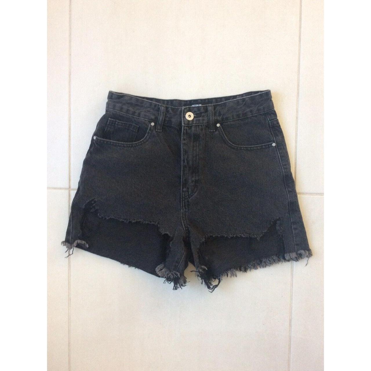 Cotton On High Rise Ripped Cut Off Frayed Denim Jean