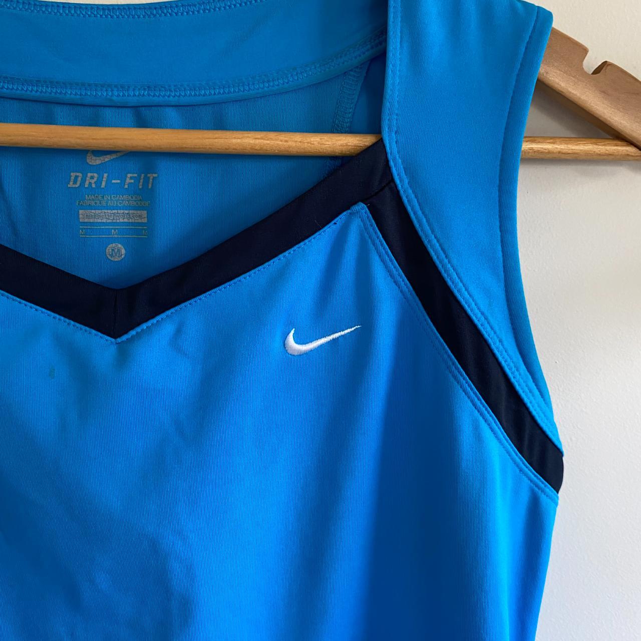 Blue Nike Tennis Tank Labeled size medium Fits... - Depop