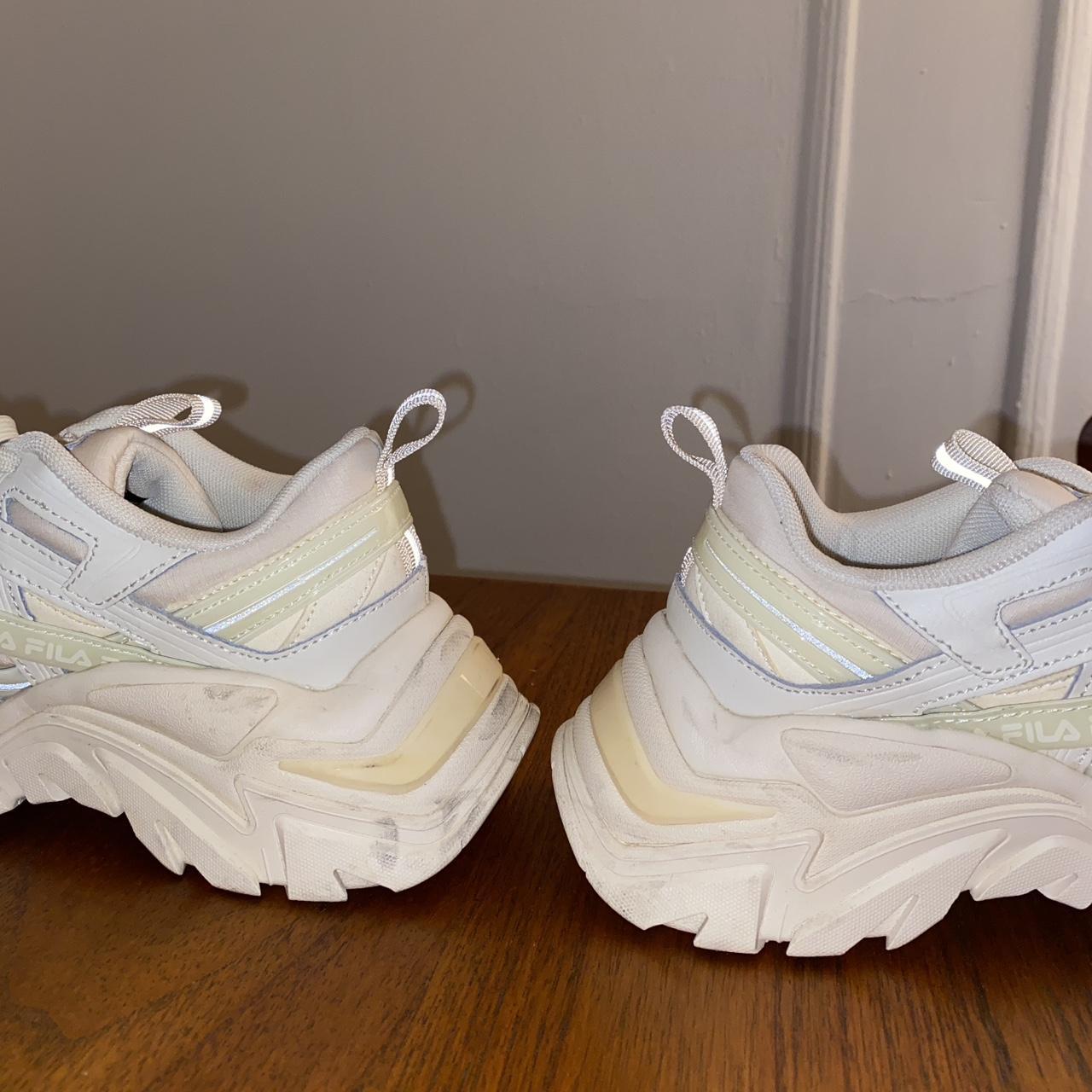 FILA interation sneakers in off white. Worn once,... - Depop