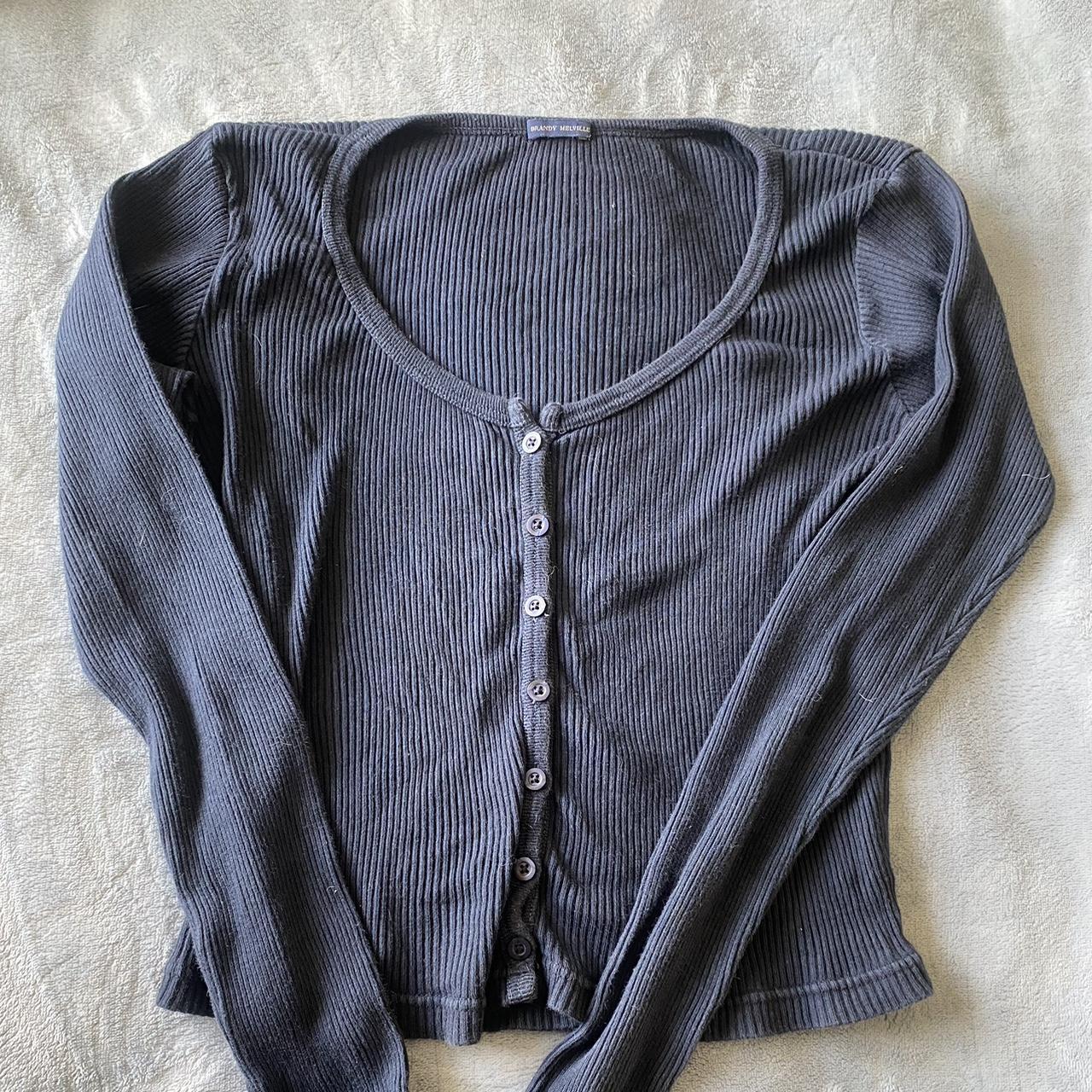 navy brandy melville long sleeve/cardigan 🫐 Depop
