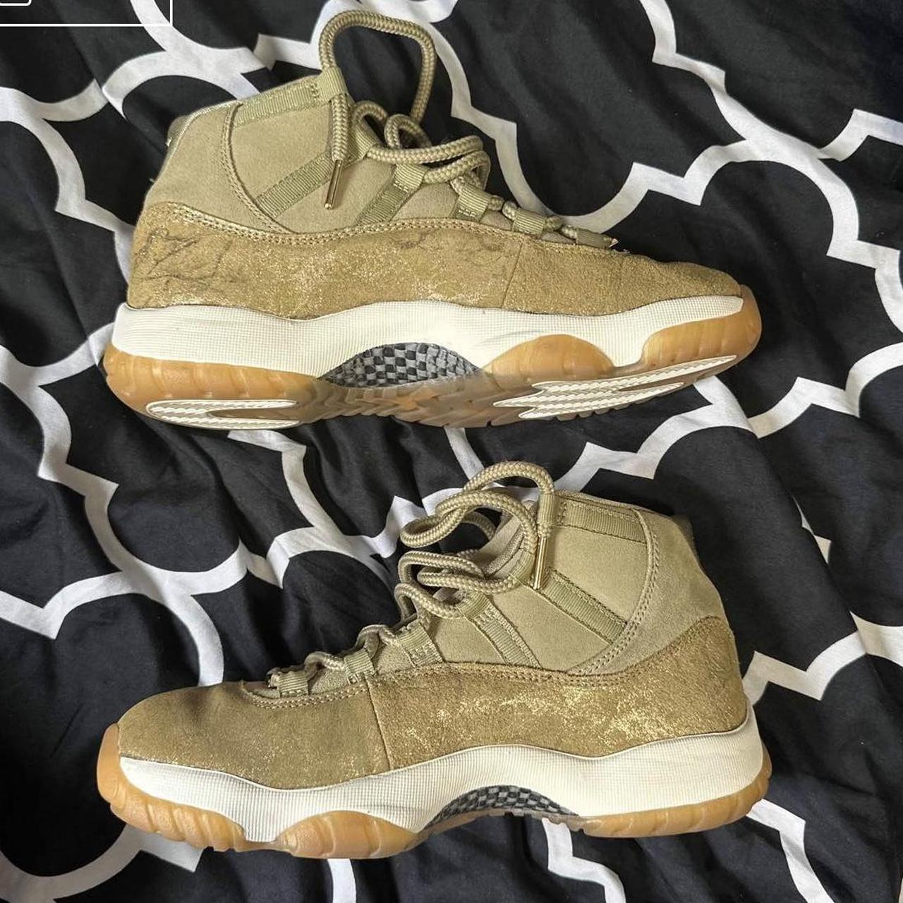 Olive green jordans 11 best sale