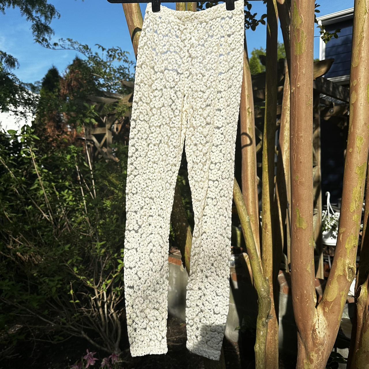 Weekday Serena lace flare pants in cream lace | ASOS