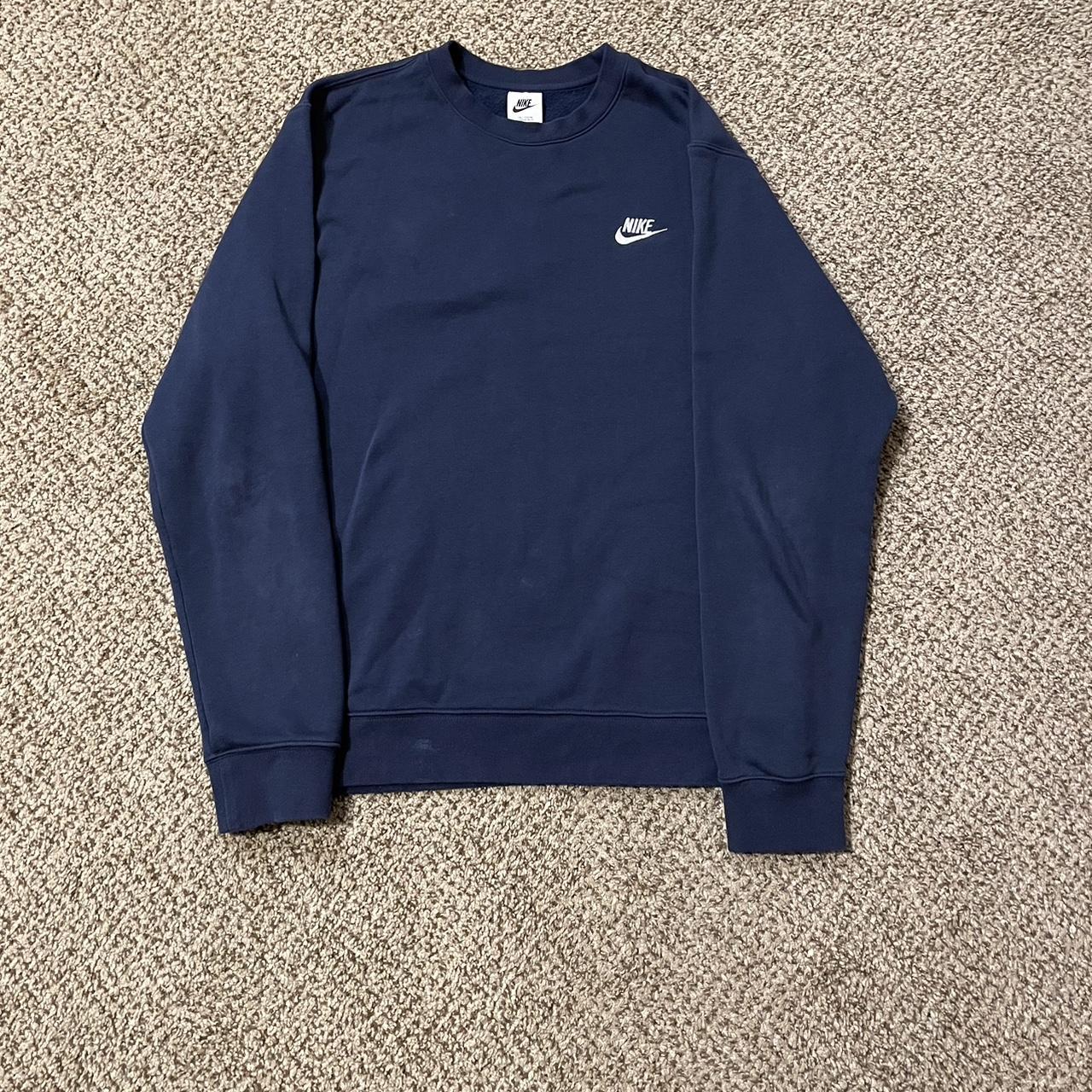 Blue Nike Crewneck! 9 10 Condition, Some Light - Depop