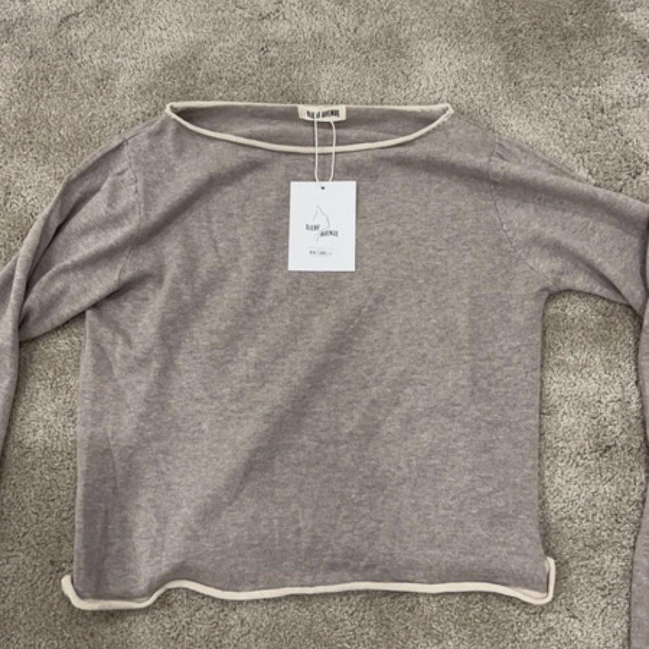 Djerf Avenue Women's Grey and Brown Jumper | Depop