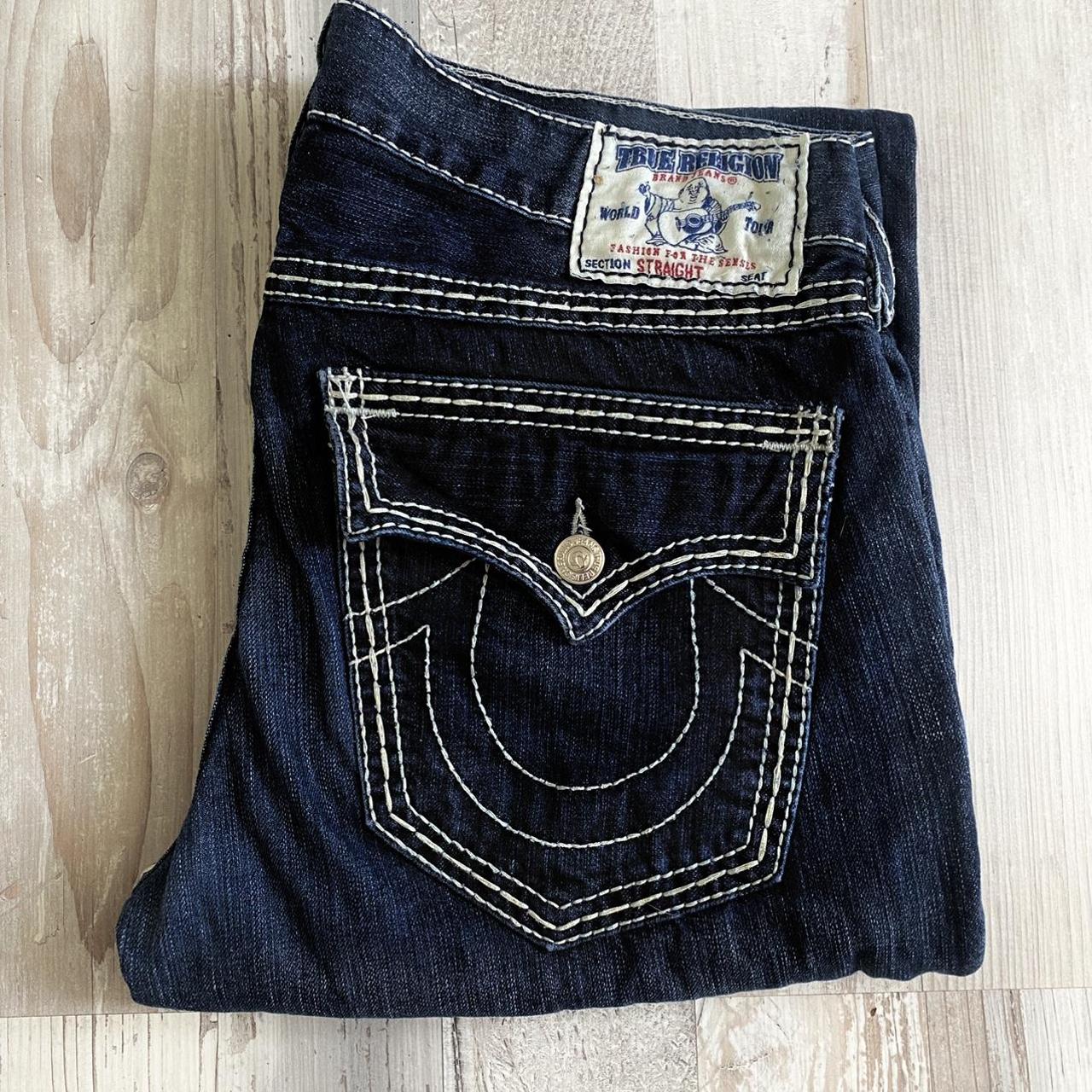 really clean true religion triple stitch jeans.... - Depop