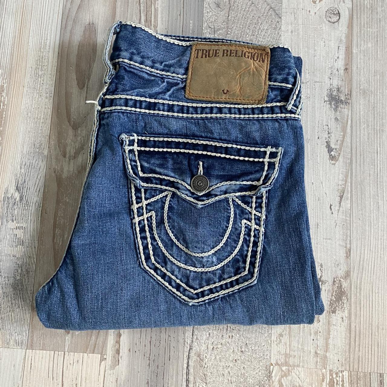 clean true religion rope stitch jeans! size 33x30... - Depop