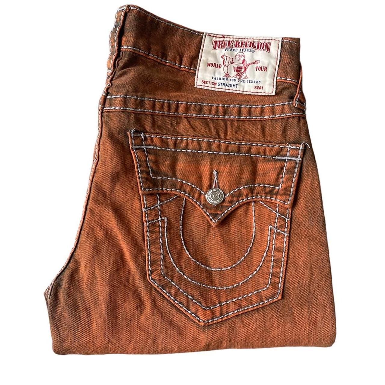 crazy orange rusty true religion jeans. these my fav... - Depop