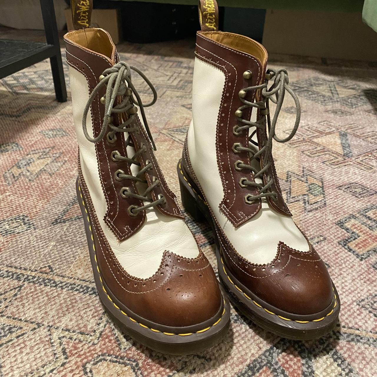 Dr. Martens Women's Brown and White Boots