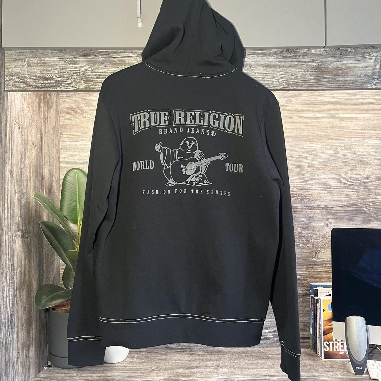 True Religion Full Zip up Hoodie black - (M) BNWT A... - Depop