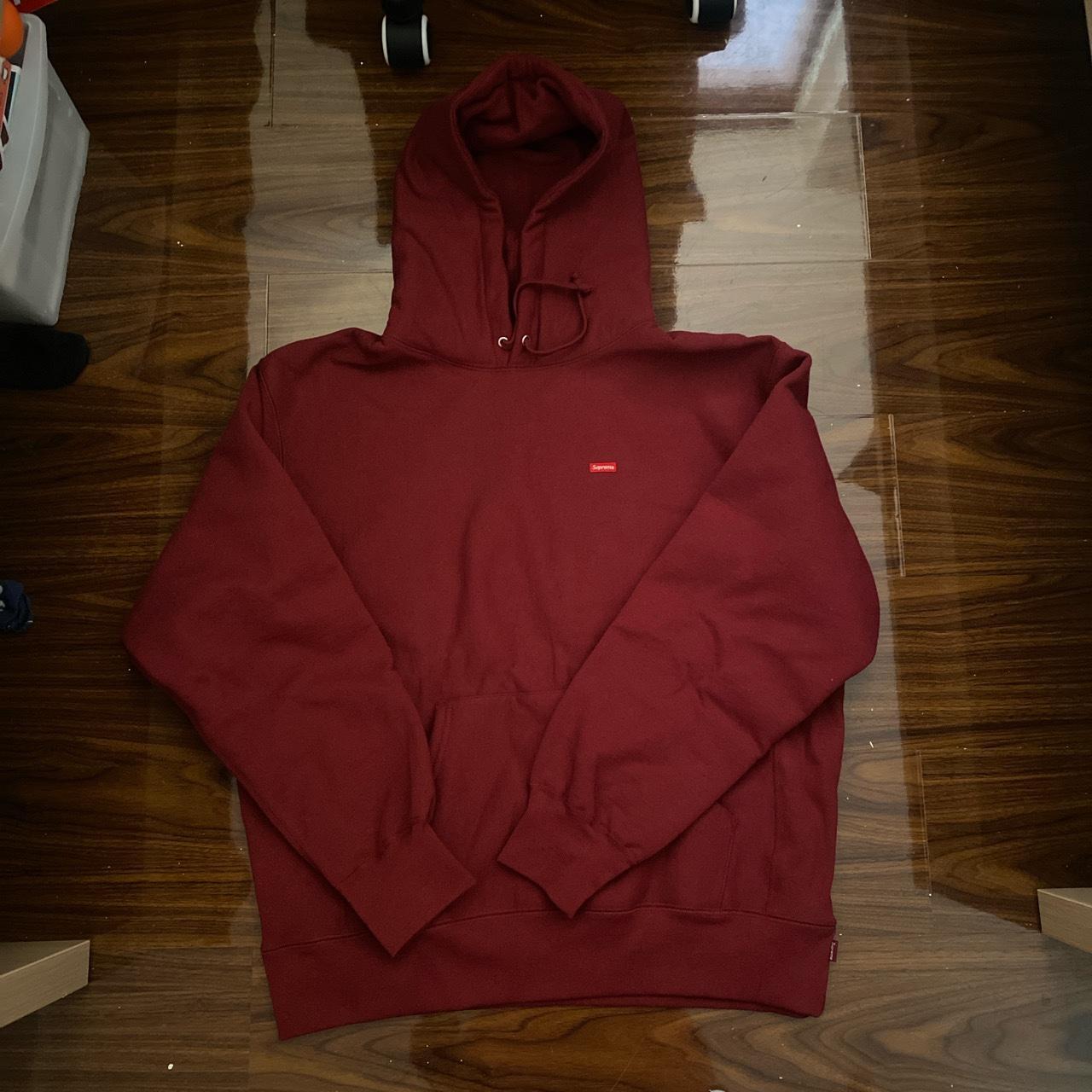 Red Supreme Vishnu Hoodie size medium Small tear on - Depop