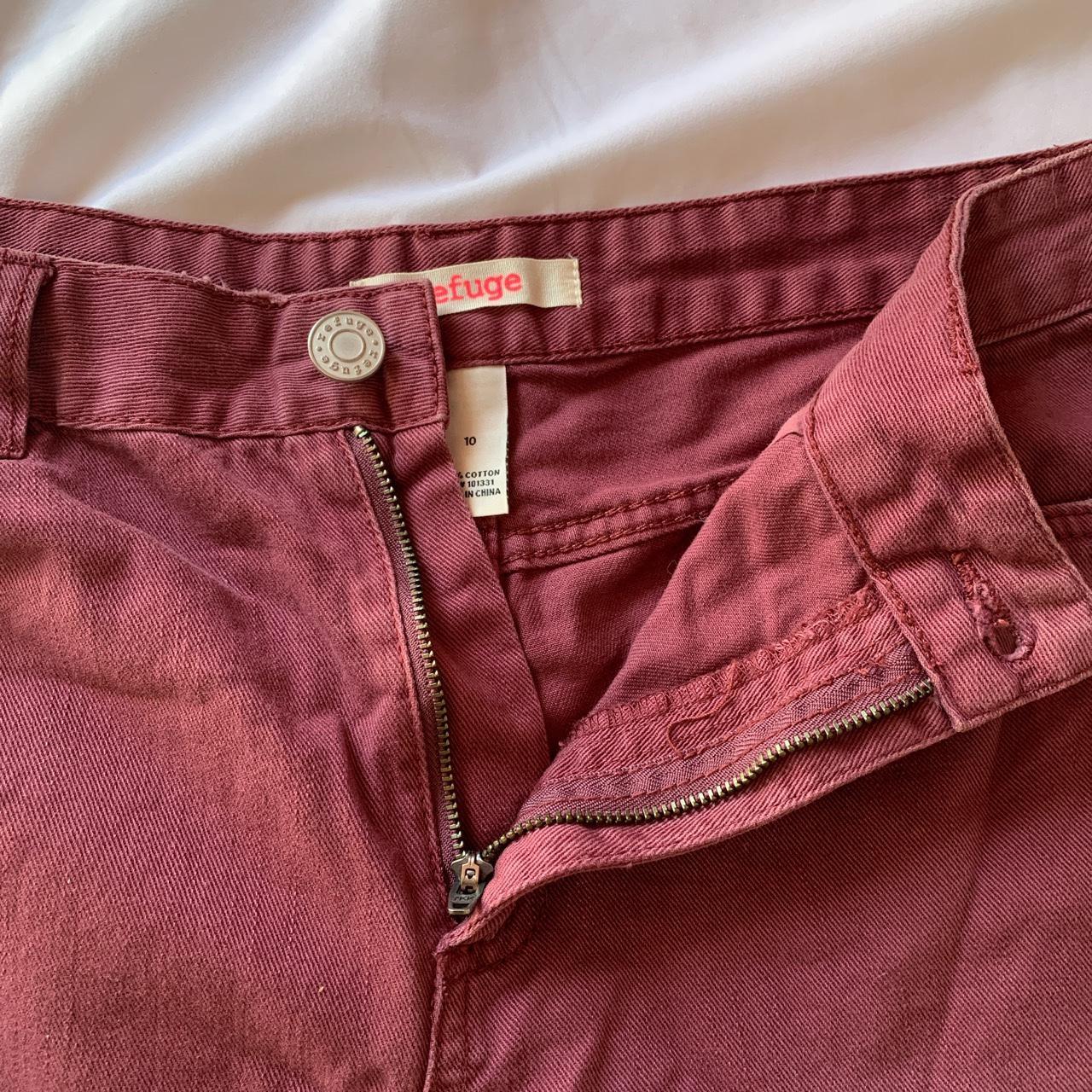 Refuge maroon jean shorts frayed bottoms women’s... - Depop