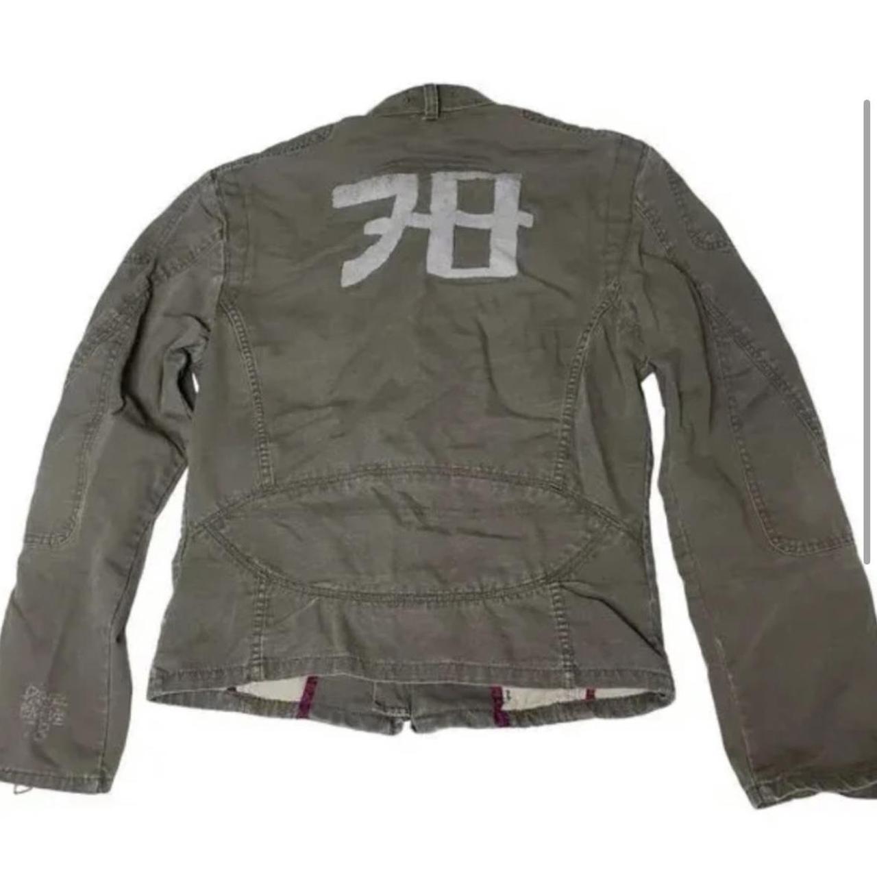 diesel racer moto jacket army green women’s large... Depop