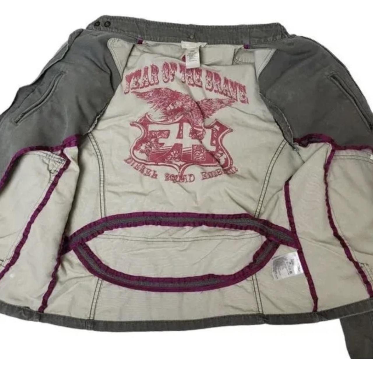 diesel racer moto jacket army green women’s large... Depop