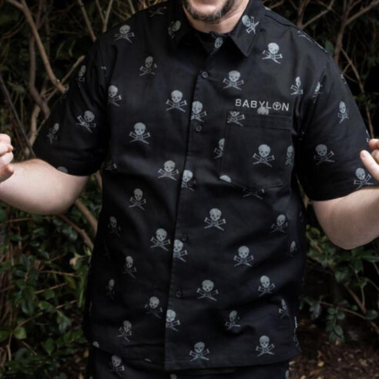 Babylon LA x Jackass Forever Skull Button Up Size L NWT Depop