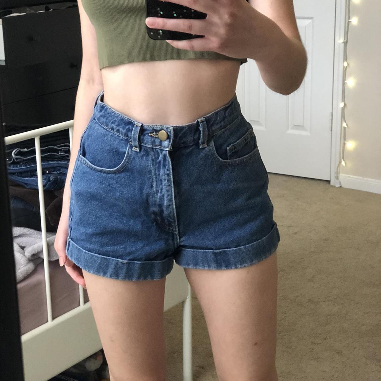 american apparel high-waist denim shorts size 26/27