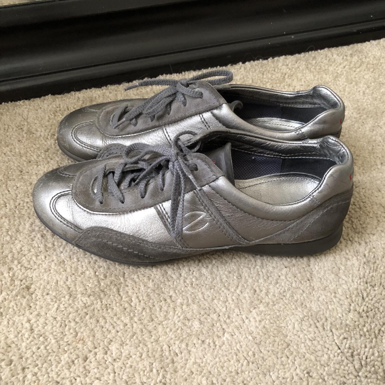 Ecco silver trainers best sale