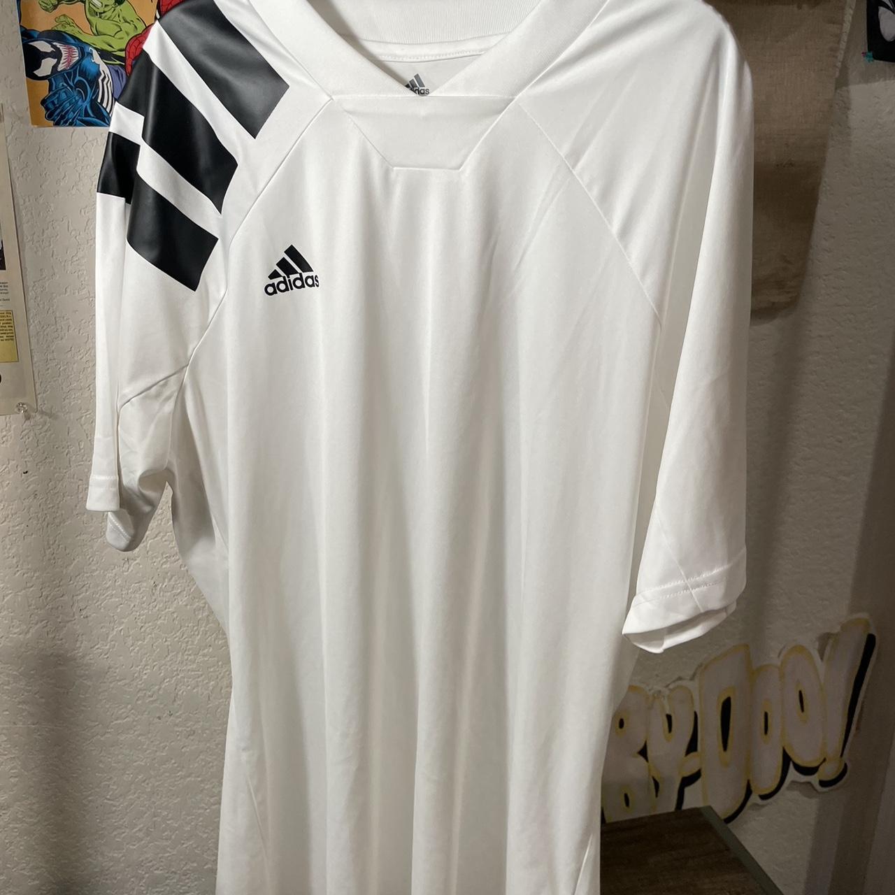 Adidas Men's Black and White T-shirt