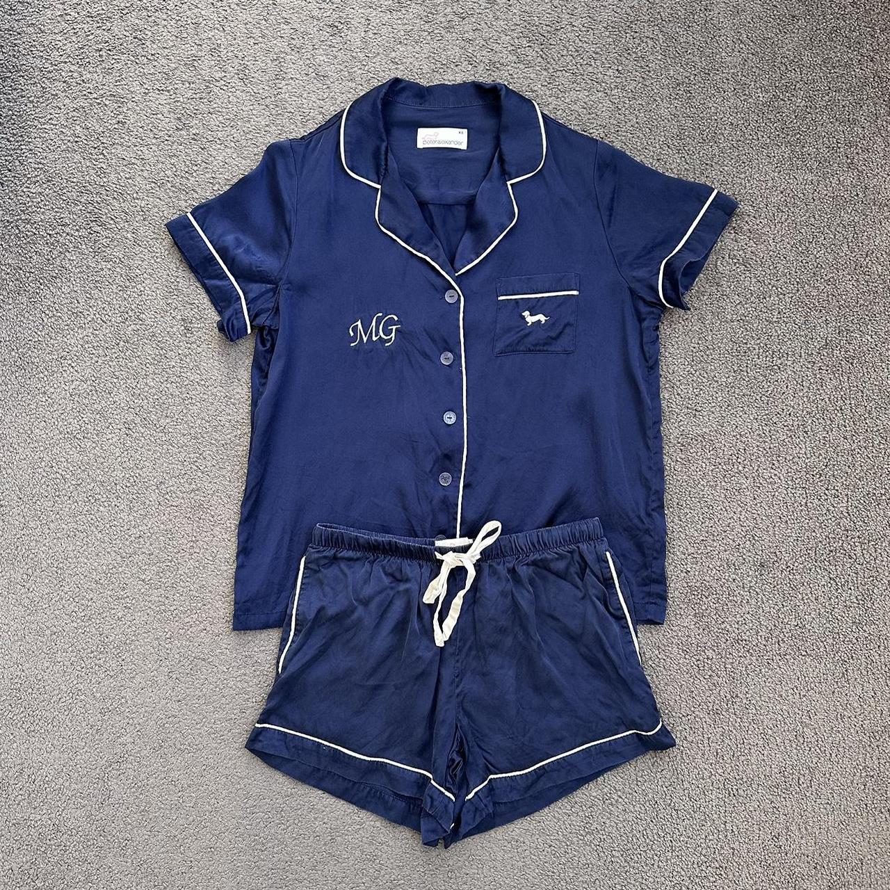 Boy Peter Alexander Light Blue Silk Set Peter Alexander Navy