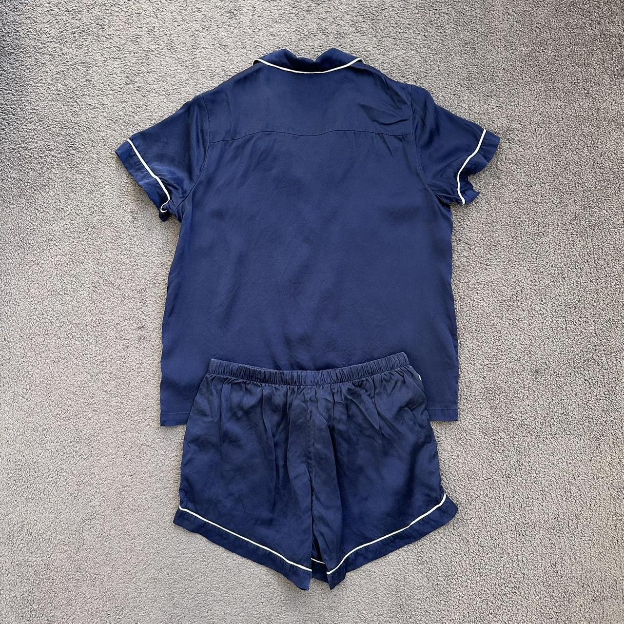 Peter Alexander Navy Mulberry Silk Shortie Pj Depop