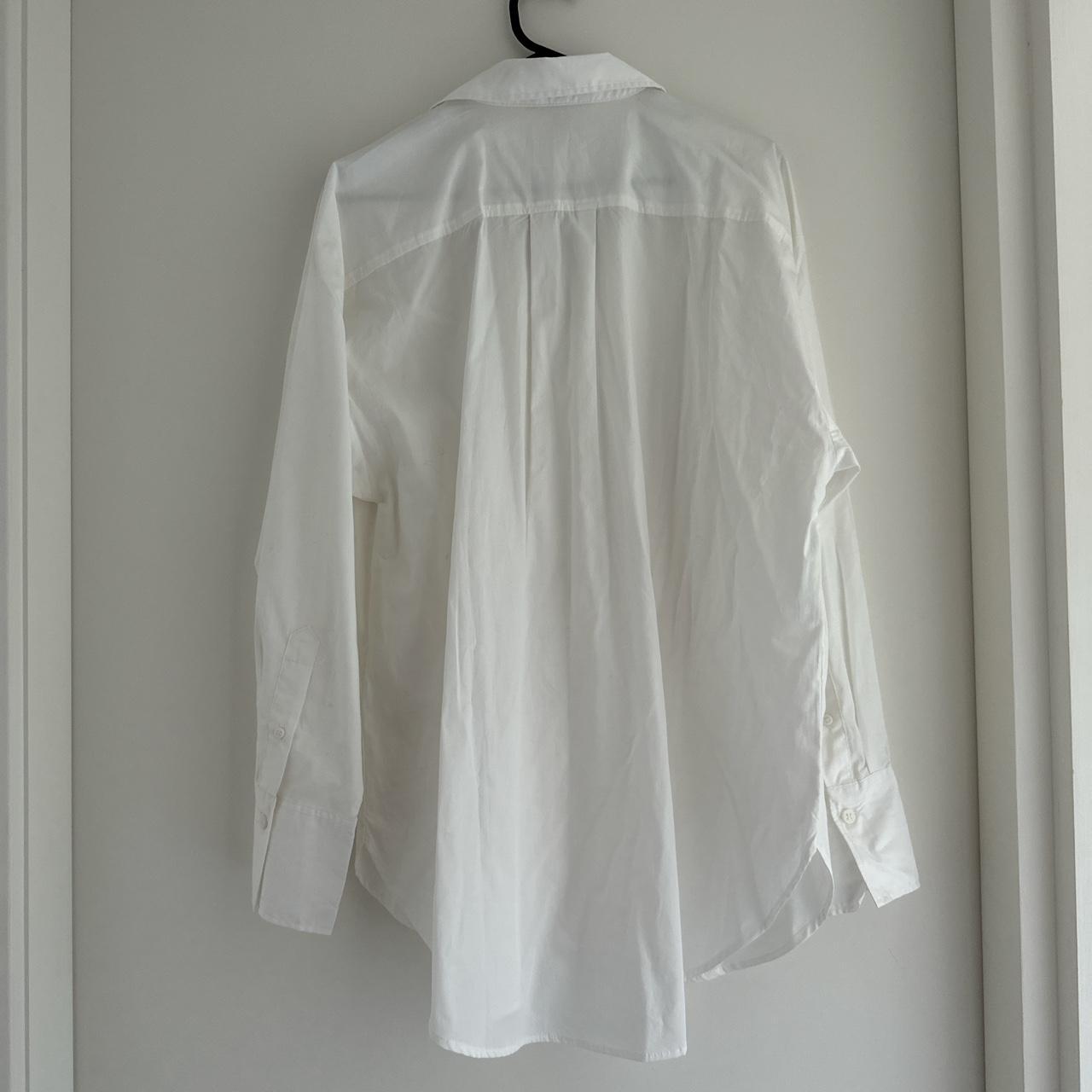 Oversized white cotton button up shirt. H&M brand - Depop