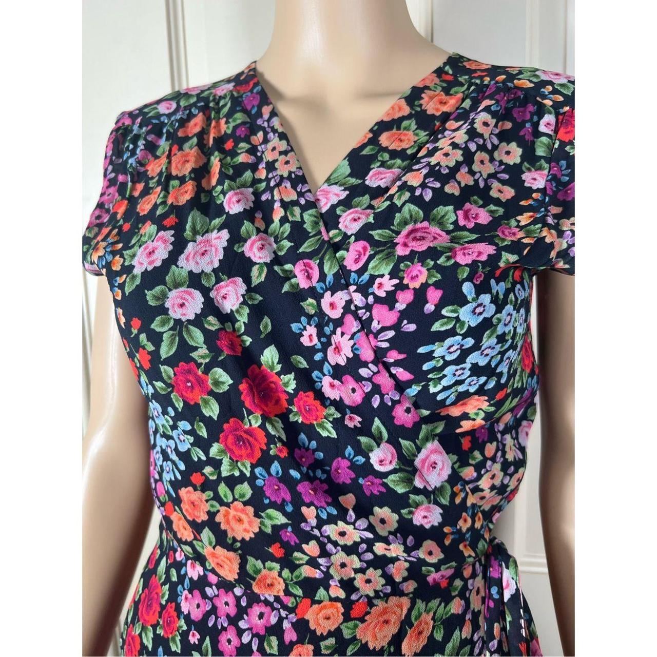 Yumi floral print wrap dress clearance navy