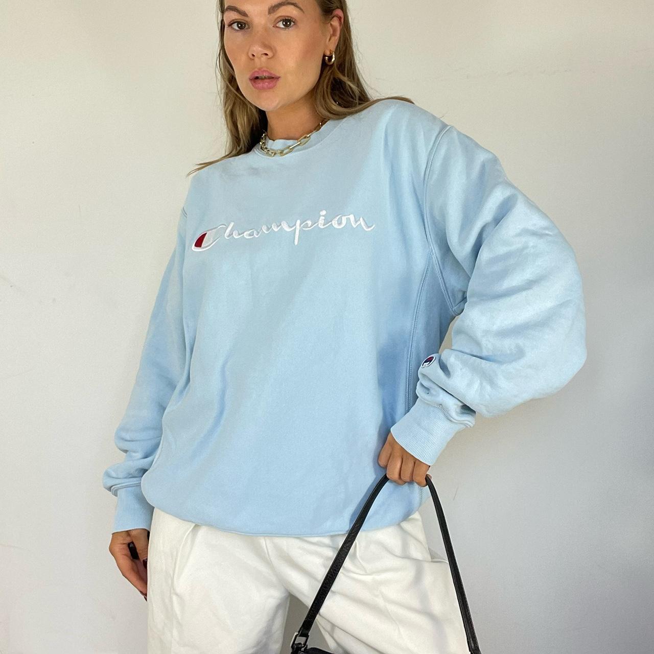 Champion sweater hotsell baby blue uk