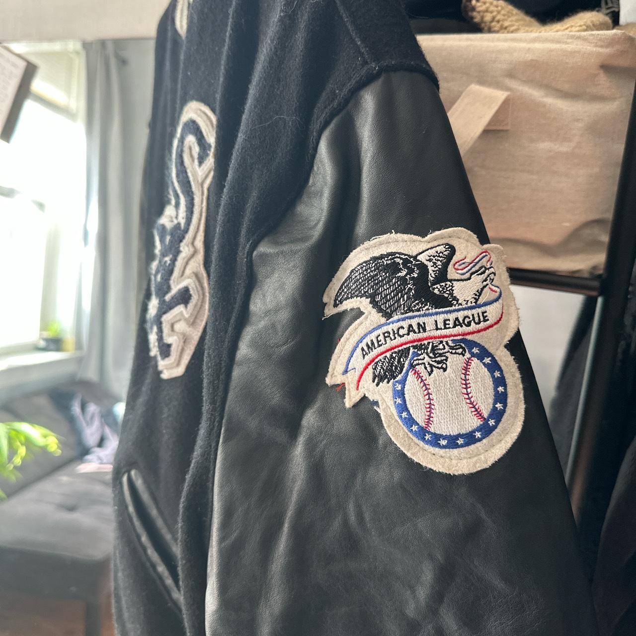 VINTAGE WHITE SOX VARSITY JACKET OPEN TO OFFERS - Depop