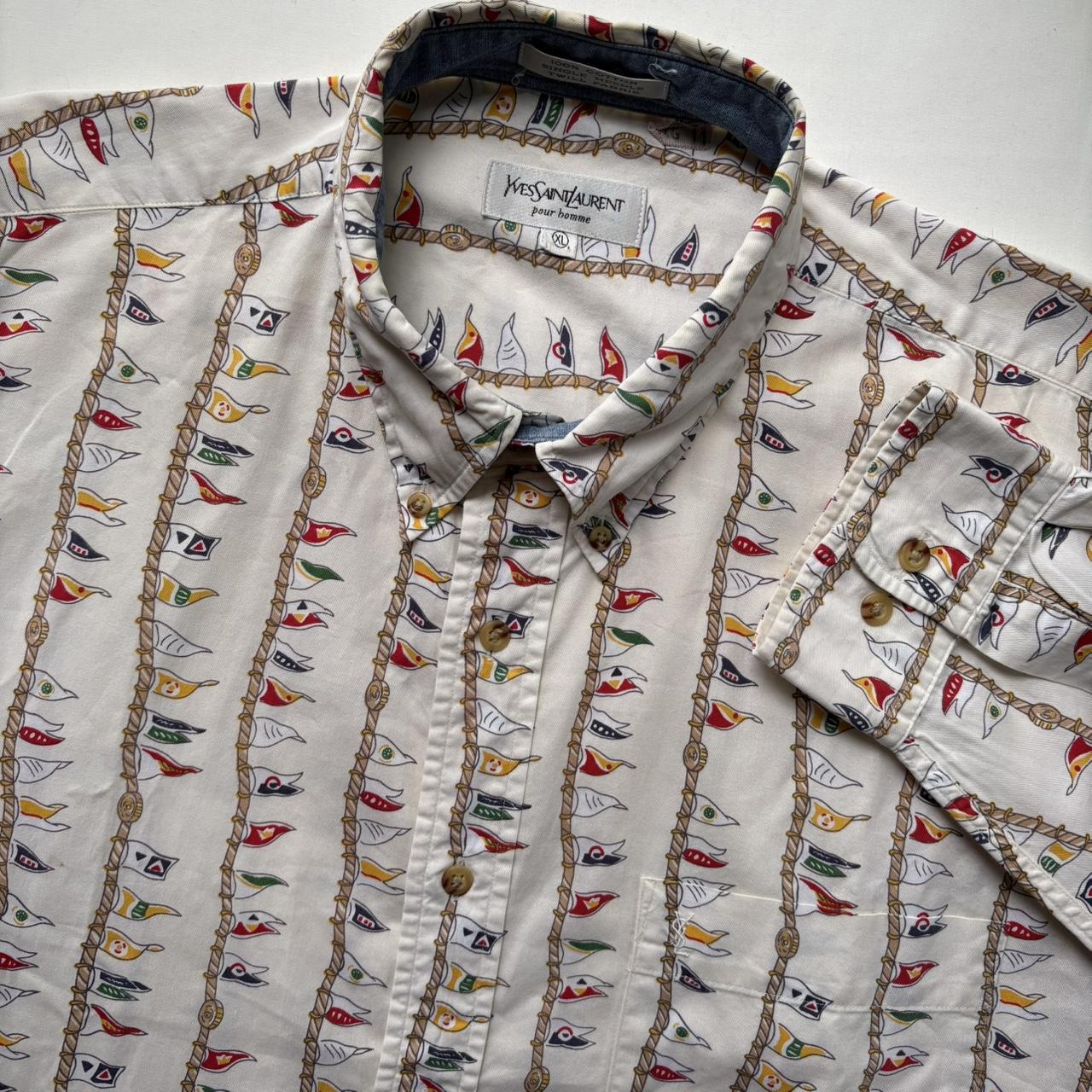 Yves Saint Laurent Men's Shirt - Multi/Cream - XL… - image 1
