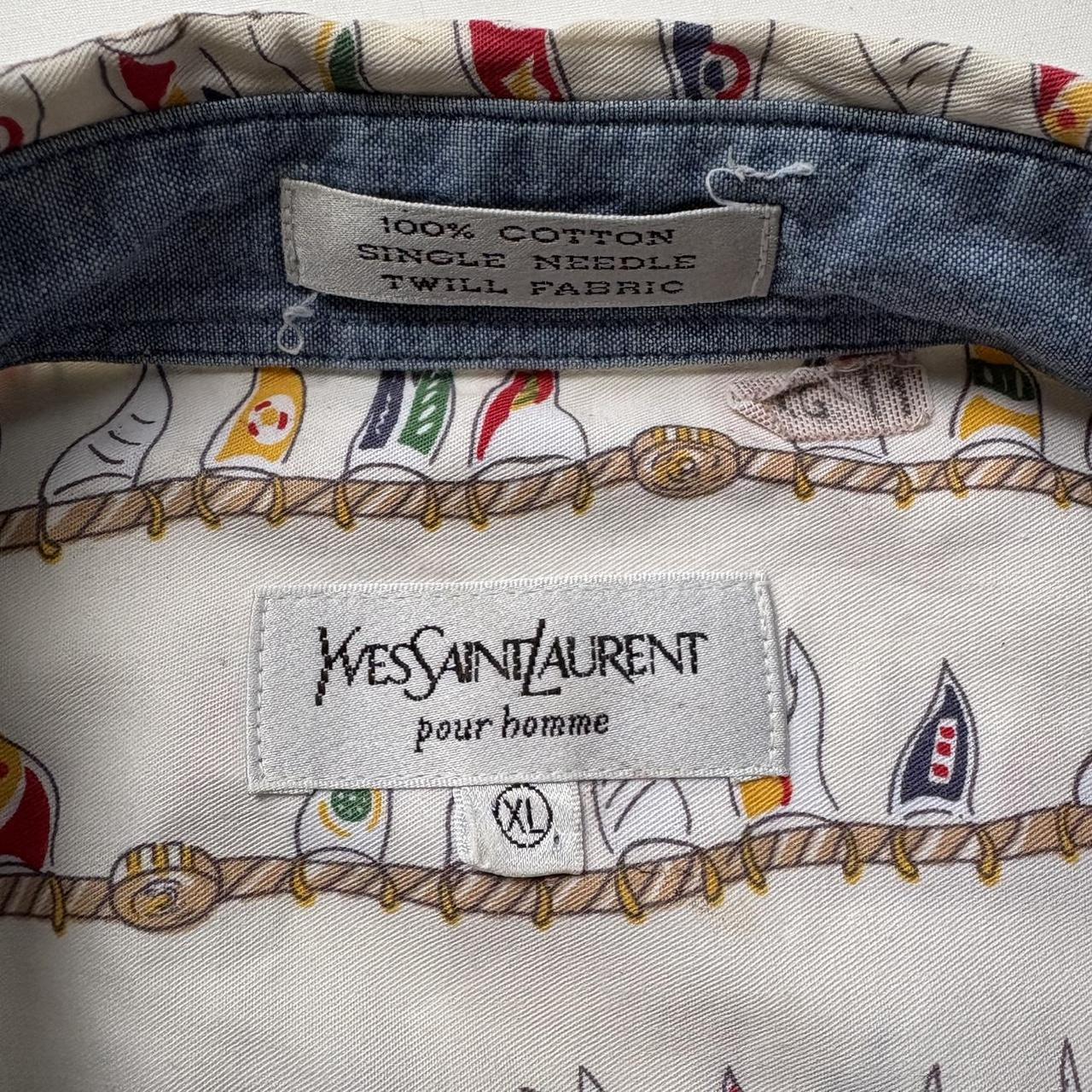 Yves Saint Laurent Men's Shirt - Multi/Cream - XL… - image 5