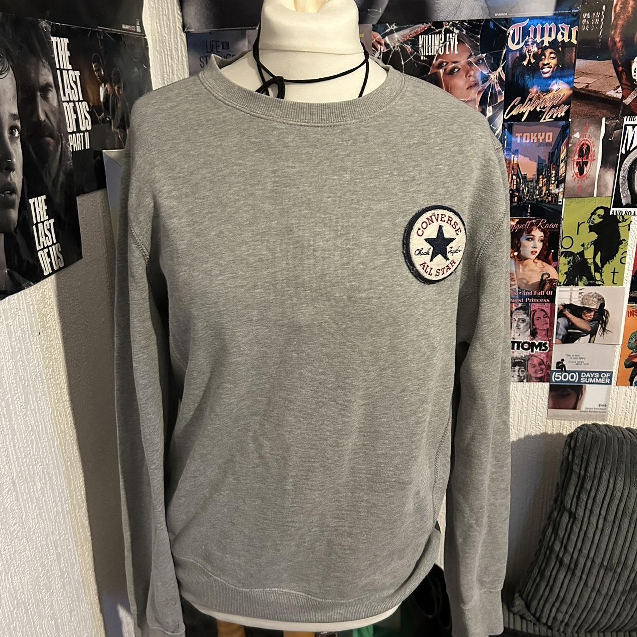 Grey converse jumper hotsell