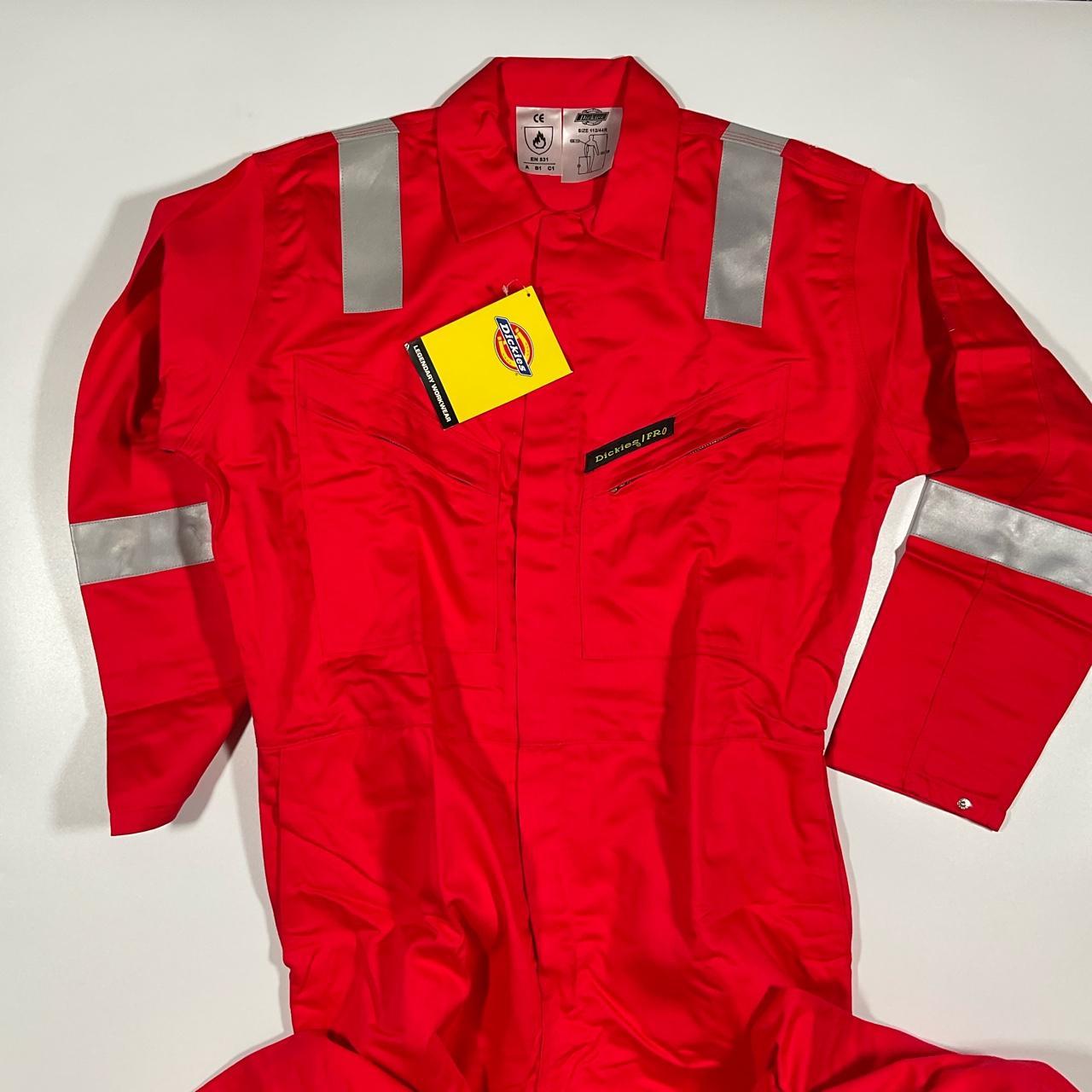 Dickies Men's Red Jumpsuit Depop