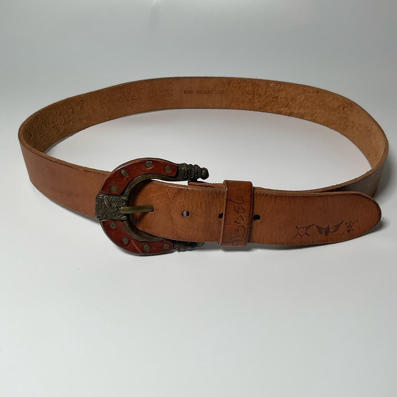 Duluth Brown Pebbled Leather Belt 32 Vintage - Depop