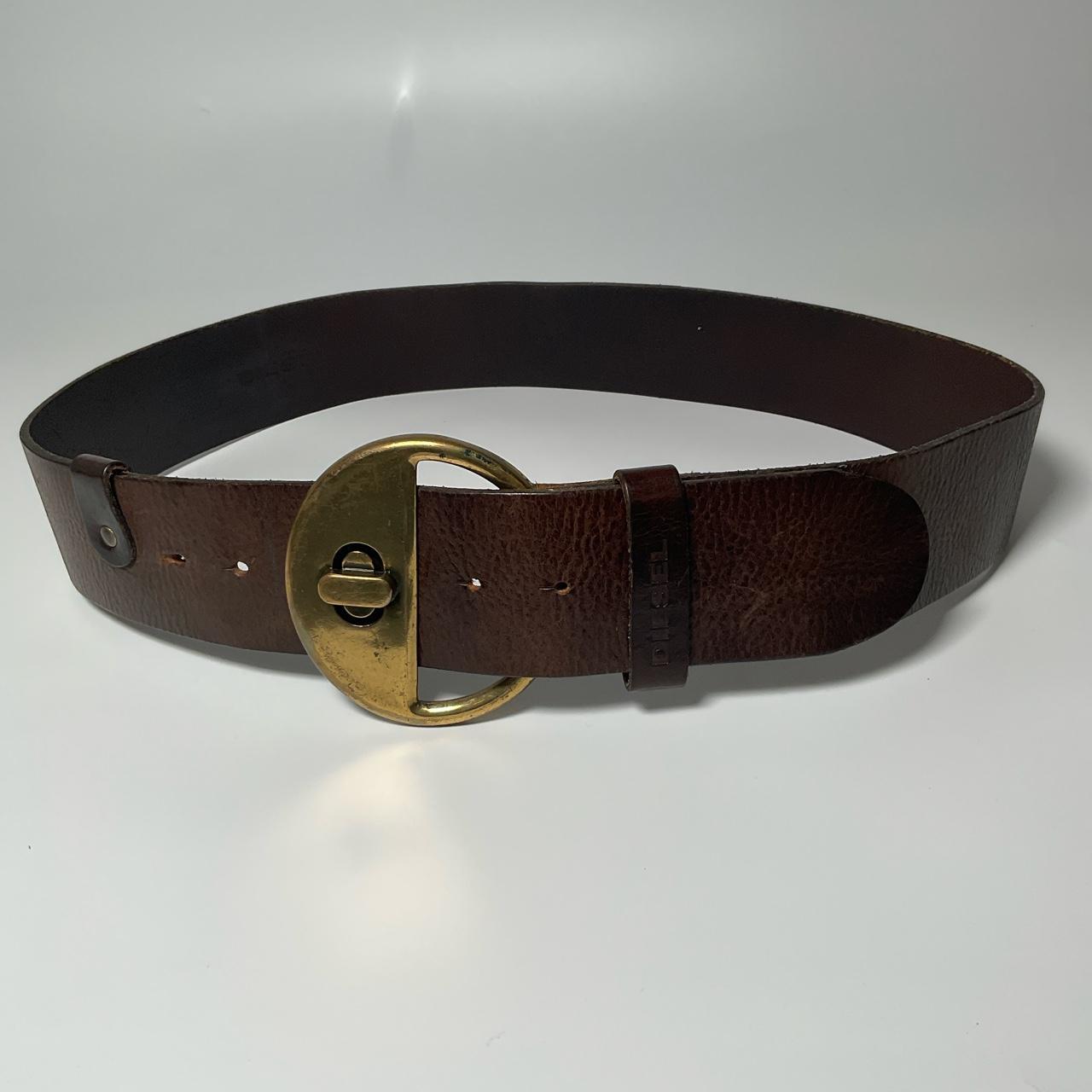 Diesel leather belt. Amazing vintage brown Diesel ... - Depop