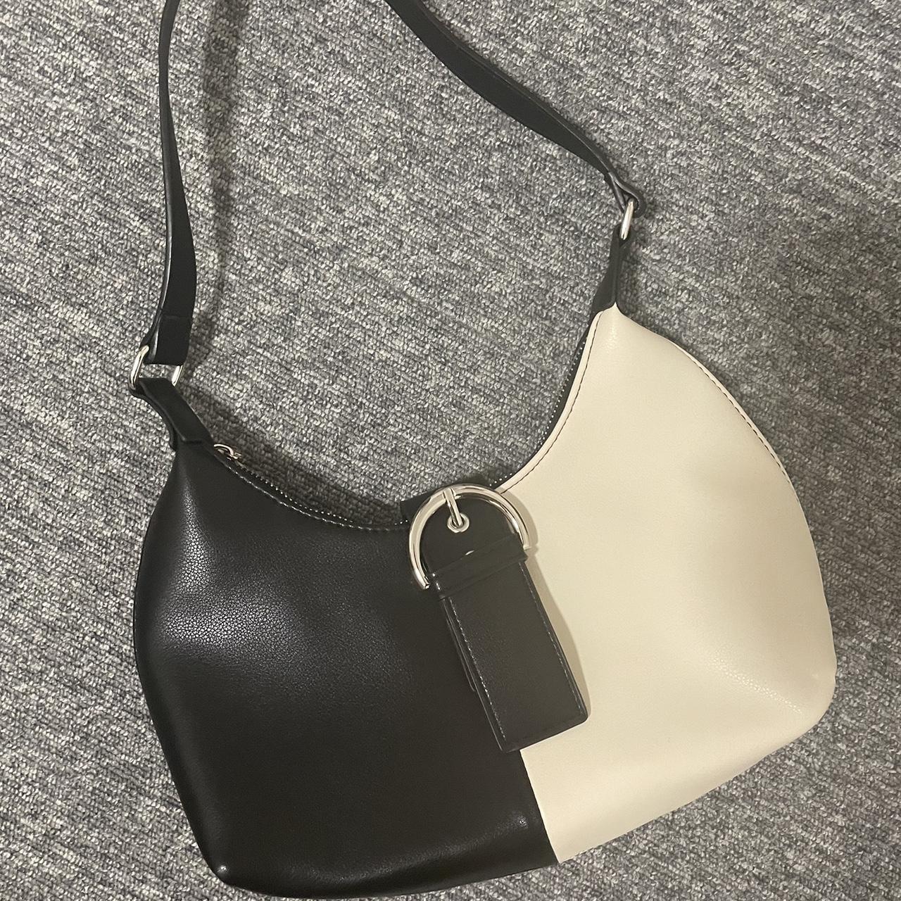 Black and Cream Shoulder Bag Only used once Great... - Depop