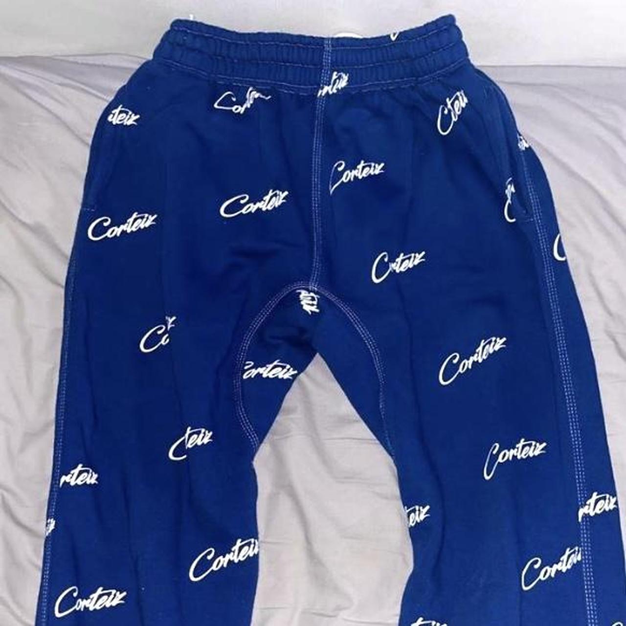 Men's Blue and White Joggers-tracksuits | Depop