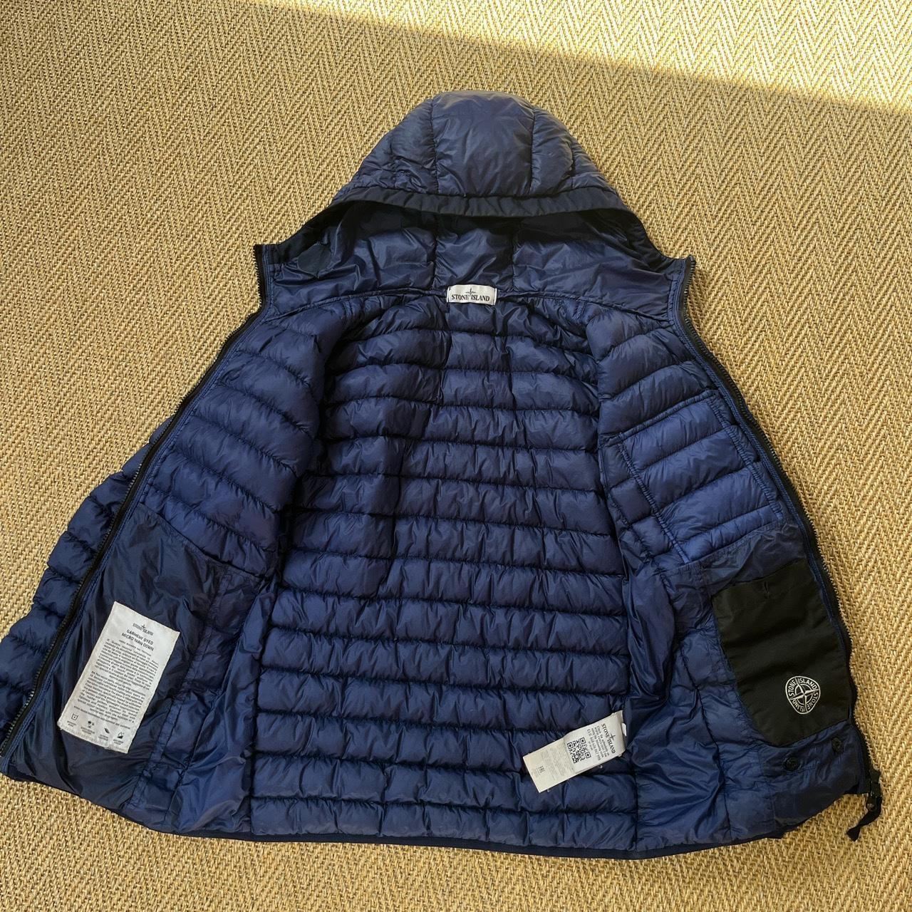 Stone Island puffer jacket Size small Navy blue... - Depop