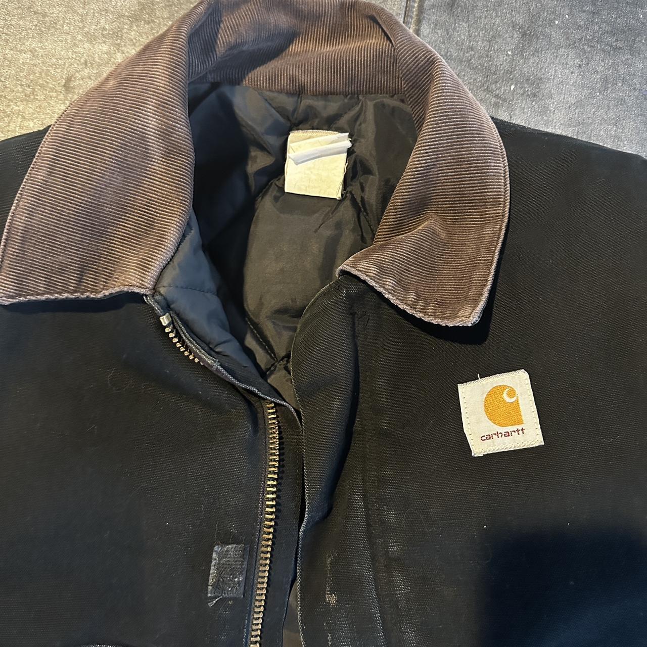 vintage corduroy lined bomber carhartt jacket in... - Depop