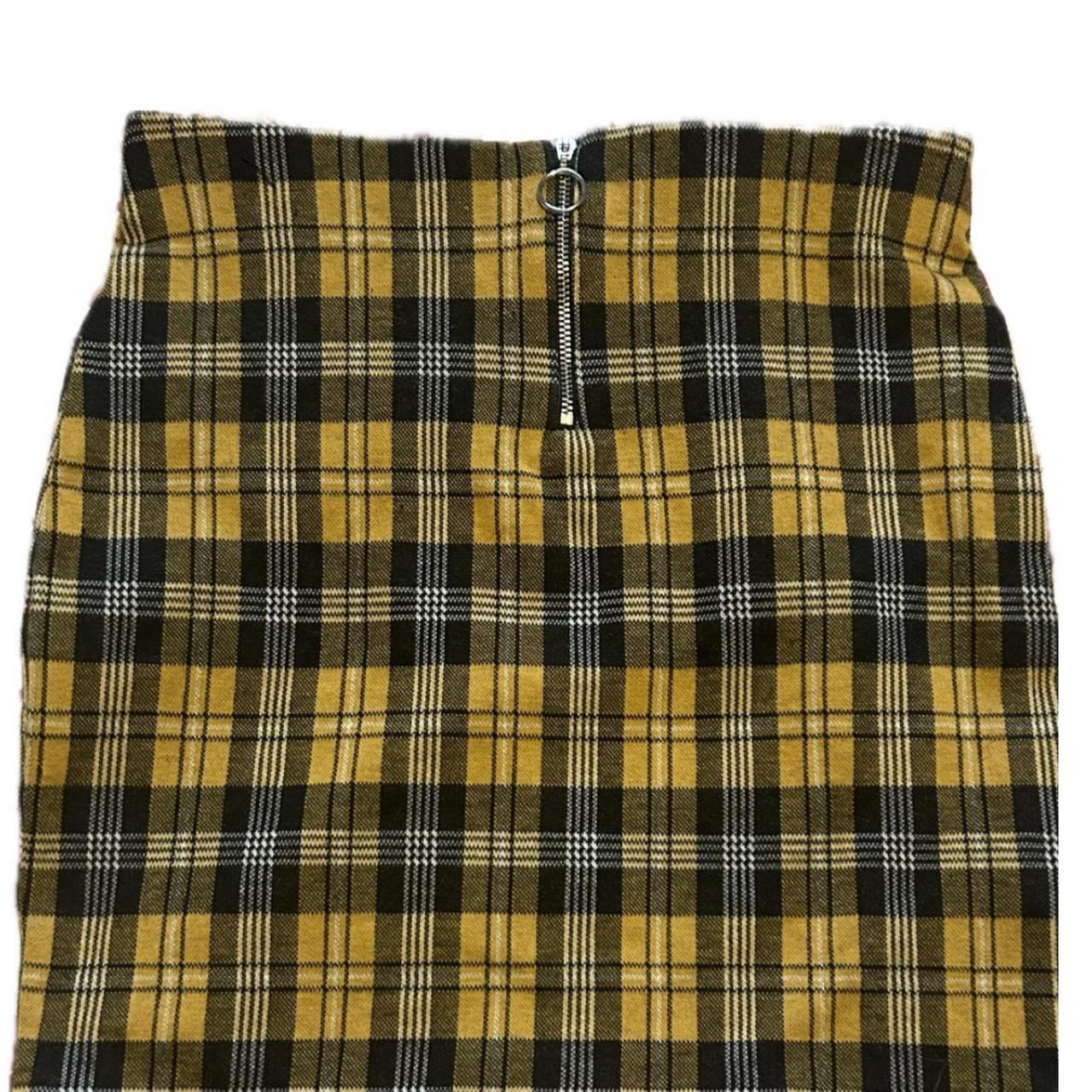 NewLook Yellow tartan mini bodycon skirt preppy. Depop