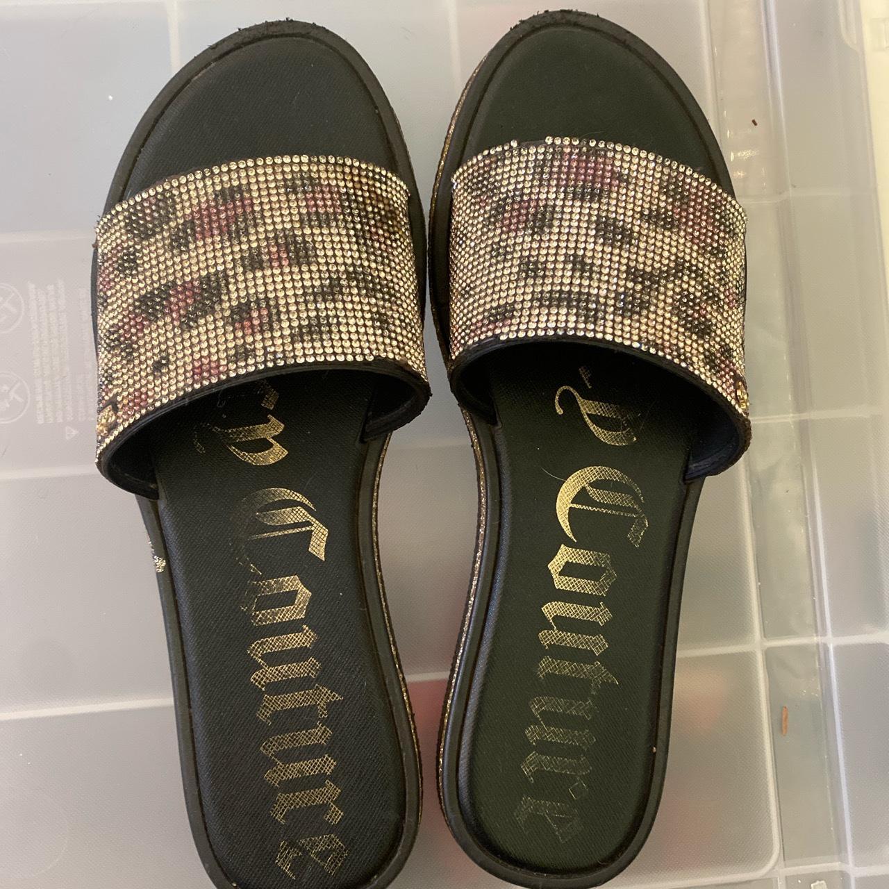Juicy Couture Women's Black Slides Depop