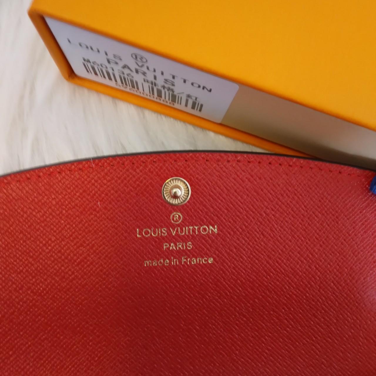 Louis Vuitton Damier Ebene Red Emile Wallet No I - Depop