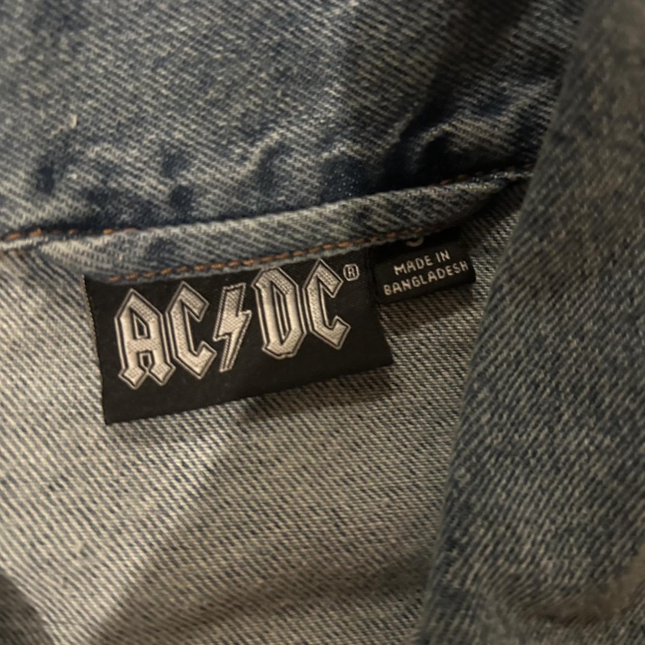 AC/DC Denim Jean Jacket Back Graphic - Depop