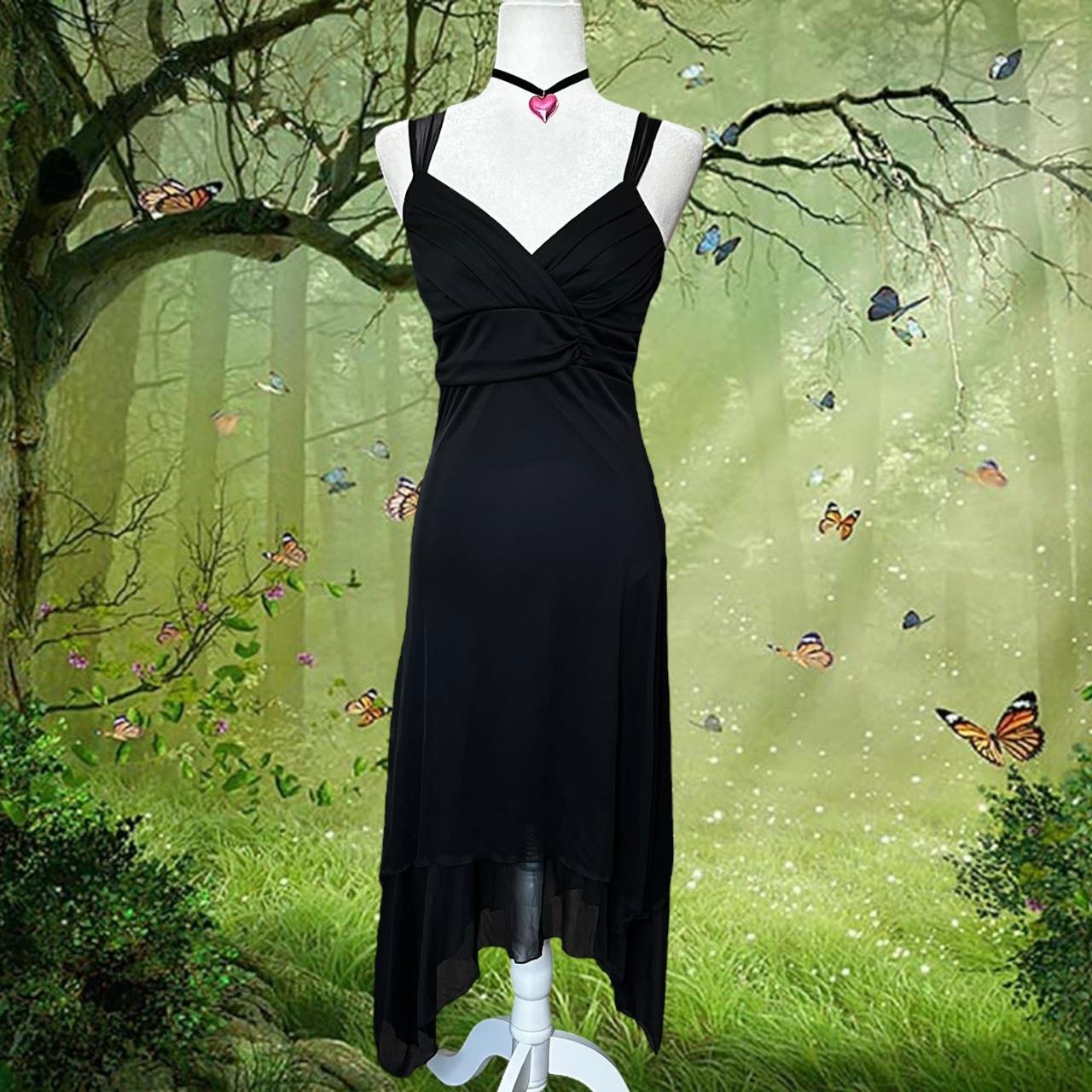 Black mesh layered dress with a Y2K vibe By Trixxi | Depop