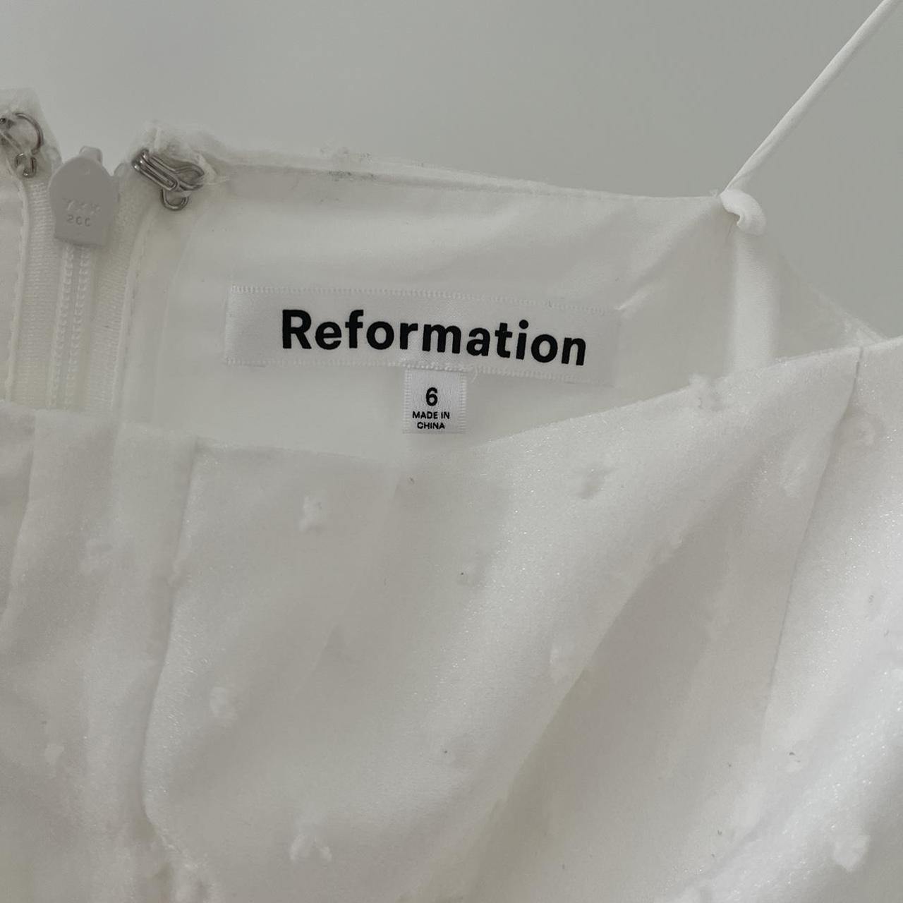 Mallow midi dress from Reformation featuring white,... | Depop 