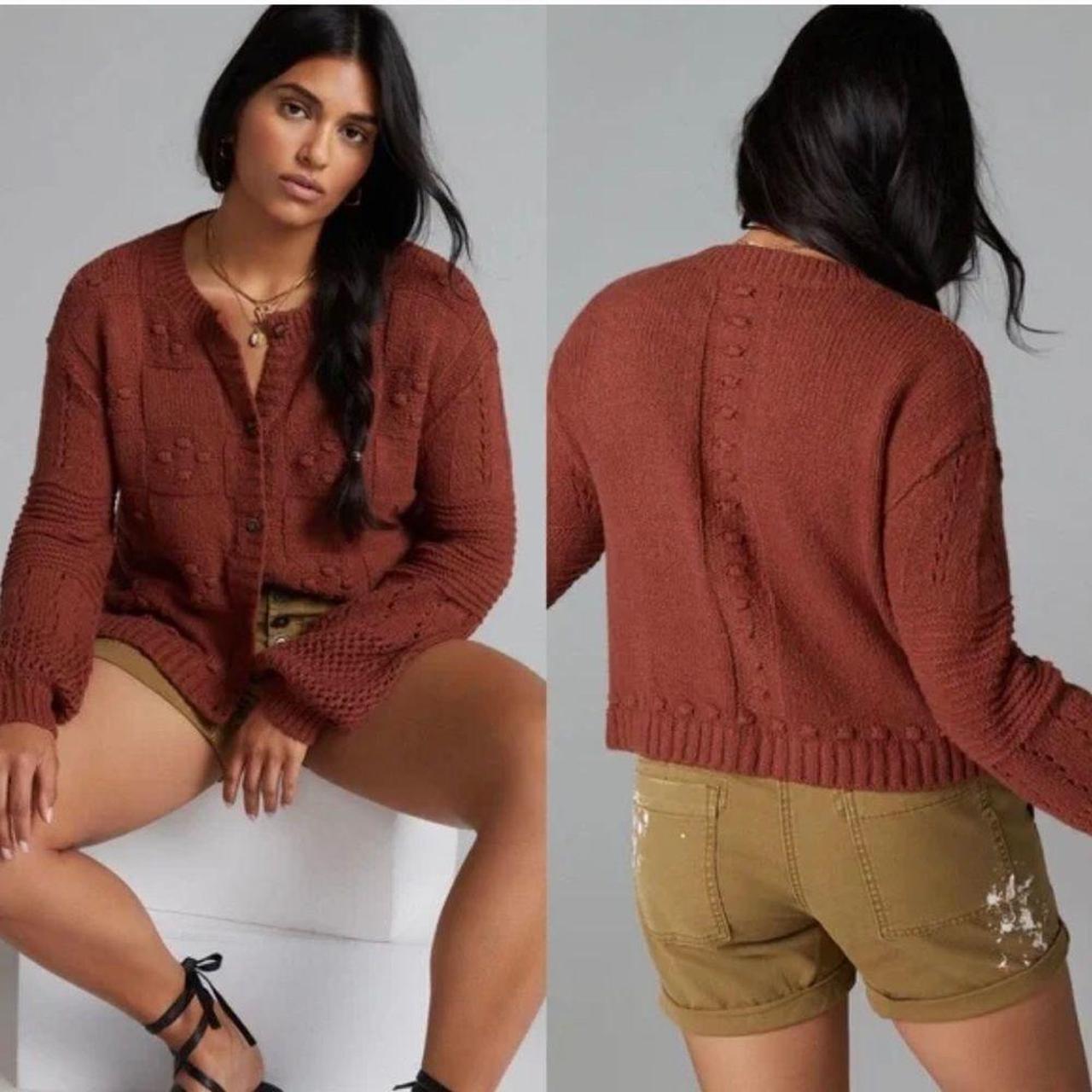 Textured puff hot sale sleeve cardigan